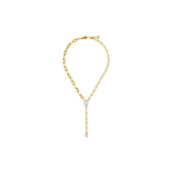 Colar Tie Gota Zirconia Exclusive Ouro Vintage